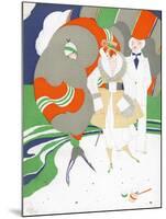 Caricature of Flappers Wearing Furs, C.1920-Ralph Barton-Mounted Giclee Print