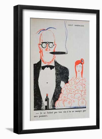Caricature of Franco-American Relations, Illustration from Parlons Francais by Paul Iribe-Paul Iribe-Framed Giclee Print
