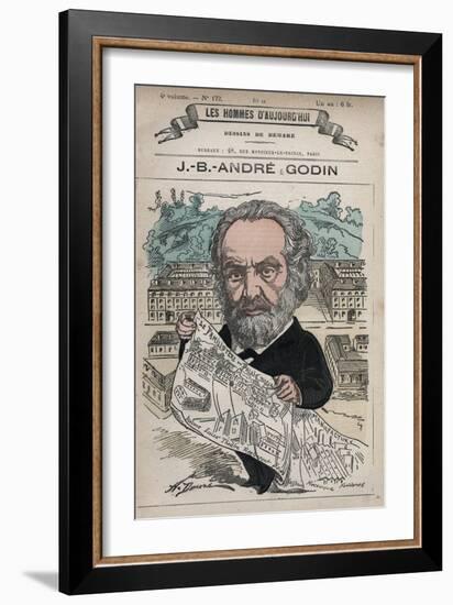 Caricature of French Social Reformer Andre Godin-Stefano Bianchetti-Framed Giclee Print