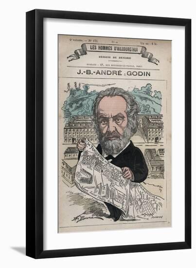 Caricature of French Social Reformer Andre Godin-Stefano Bianchetti-Framed Giclee Print