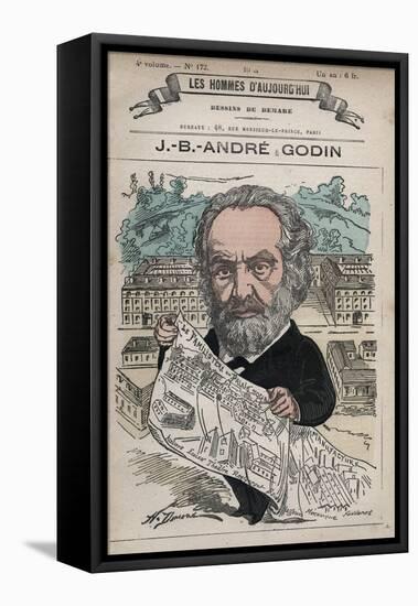 Caricature of French Social Reformer Andre Godin-Stefano Bianchetti-Framed Stretched Canvas