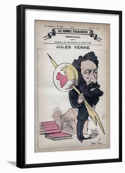 Caricature of French Writerjules Verne-Stefano Bianchetti-Framed Giclee Print