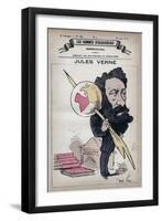 Caricature of French Writerjules Verne-Stefano Bianchetti-Framed Giclee Print