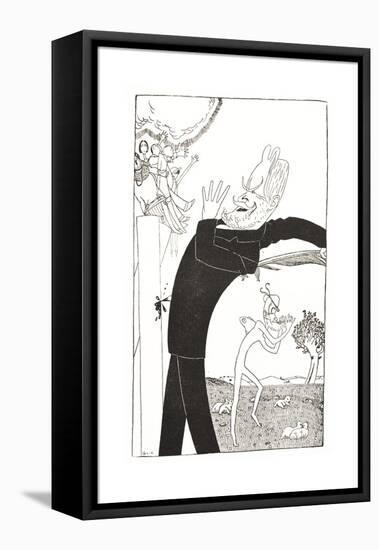 Caricature of George Bernard Shaw-null-Framed Stretched Canvas