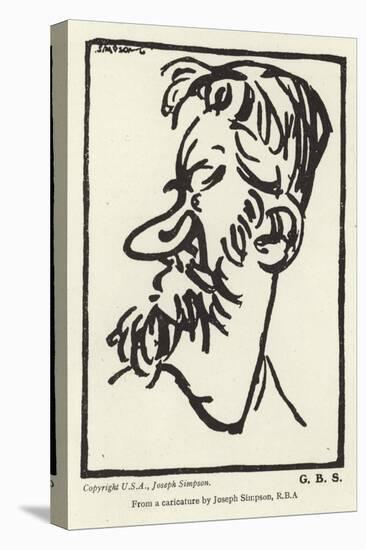 Caricature of George Bernard Shaw-Joseph Simpson-Stretched Canvas