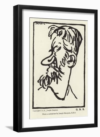 Caricature of George Bernard Shaw-Joseph Simpson-Framed Giclee Print