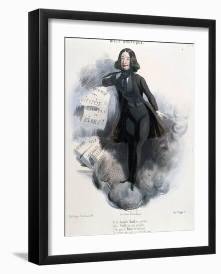 Caricature of George Sand circa 1848-Alcide Joseph Lorentz-Framed Giclee Print