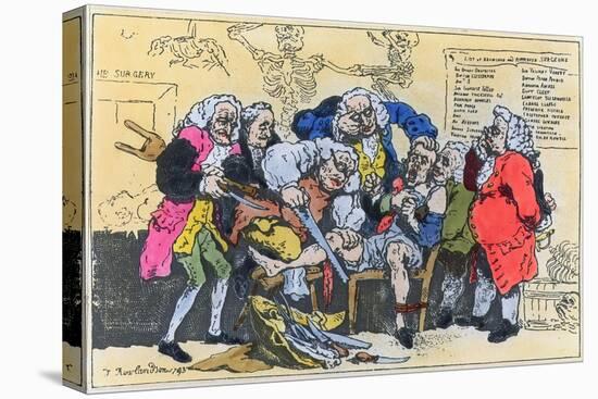 Caricature of Georgian Surgeons at Work, 1793-Thomas Rowlandson-Stretched Canvas