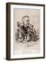 Caricature of Giovanni Toselli (Cuneo, 1819 - Genoa, 1886), Italian Dialect Actor,-null-Framed Giclee Print