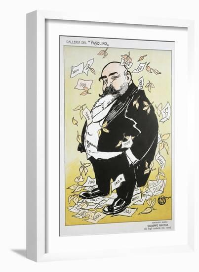 Caricature of Giuseppe Giacosa-null-Framed Giclee Print