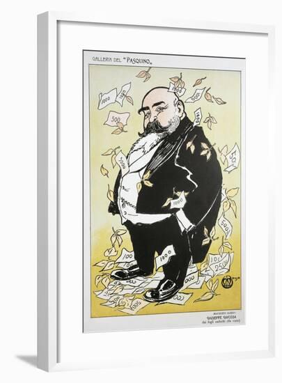 Caricature of Giuseppe Giacosa-null-Framed Giclee Print