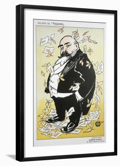 Caricature of Giuseppe Giacosa-null-Framed Giclee Print