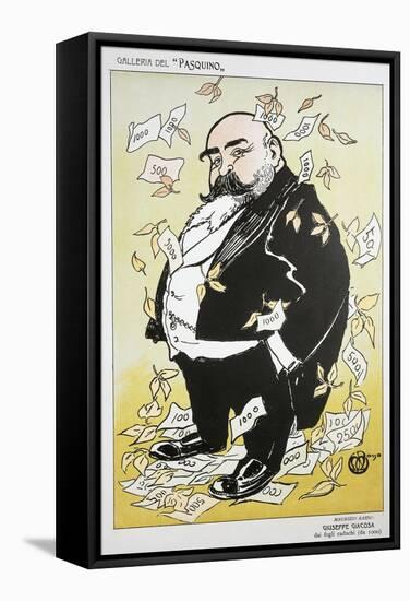 Caricature of Giuseppe Giacosa-null-Framed Stretched Canvas