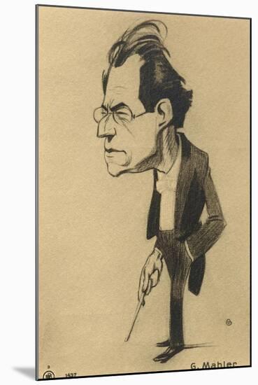 Caricature of Gustav Mahler-null-Mounted Giclee Print