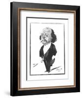 Caricature of Gustave Flaubert, 1867-Eugene Giraud-Framed Giclee Print