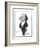 Caricature of Gustave Flaubert, 1867-Eugene Giraud-Framed Giclee Print