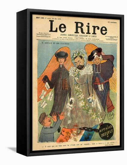 Caricature of Joseph Reinach, from the Front Cover of 'Le Rire', 28th May 1898-Sibylle-Gabrielle de Riquetti de Mirabeau-Framed Stretched Canvas