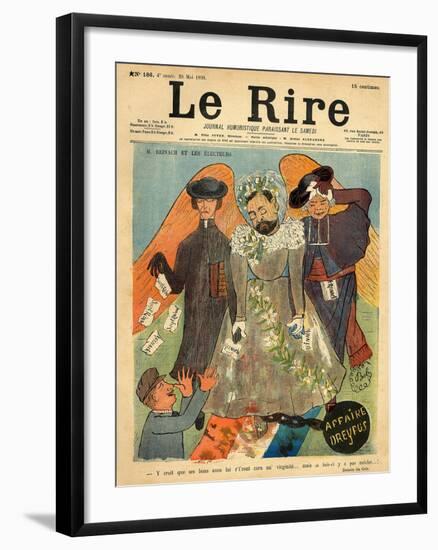 Caricature of Joseph Reinach, from the Front Cover of 'Le Rire', 28th May 1898-Sibylle-Gabrielle de Riquetti de Mirabeau-Framed Giclee Print