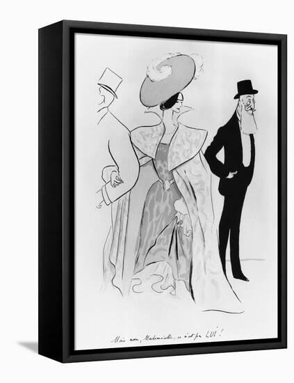 Caricature of Leopold II and Cleo De Merode-Leonetto Cappiello-Framed Stretched Canvas