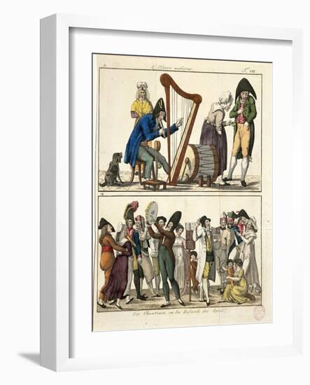 Caricature of Modern Ossian and of Street Singers, 1806-Francois Pompon-Framed Giclee Print