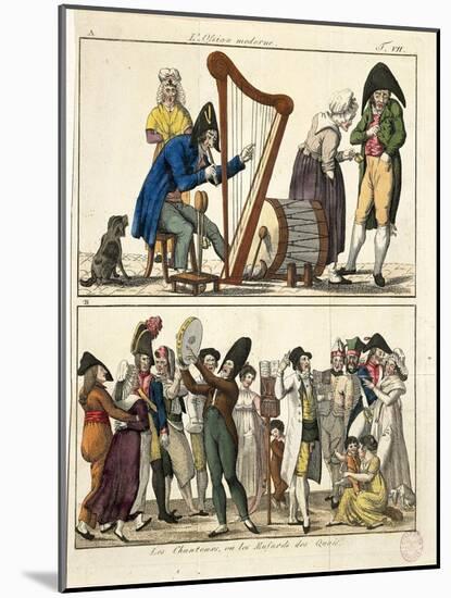 Caricature of Modern Ossian and of Street Singers, 1806-Francois Pompon-Mounted Giclee Print