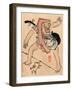 Caricature of Musician or Actor Dancing with a Cat at His Feet Ki-null-Framed Giclee Print