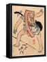 Caricature of Musician or Actor Dancing with a Cat at His Feet Ki-null-Framed Stretched Canvas