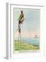 Caricature of Napoleon Standing on Stilts Observing Pitt and England Across the Channel-null-Framed Giclee Print