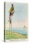 Caricature of Napoleon Standing on Stilts Observing Pitt and England Across the Channel-null-Stretched Canvas
