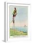 Caricature of Napoleon Standing on Stilts Observing Pitt and England Across the Channel-null-Framed Premium Giclee Print