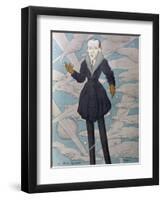 Caricature of Noel Coward-Max Beerbohm-Framed Giclee Print