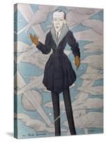 Caricature of Noel Coward-Max Beerbohm-Stretched Canvas