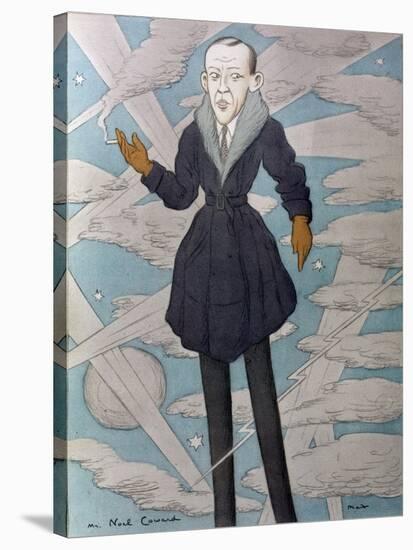 Caricature of Noel Coward-Max Beerbohm-Stretched Canvas