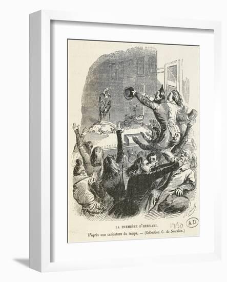 Caricature of Premiere of Hernani, 1830-Vilmos Zsolnay-Framed Giclee Print