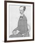 Caricature of Richard Strauss-Olaf Gulbransson-Framed Art Print