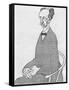 Caricature of Richard Strauss-Olaf Gulbransson-Framed Stretched Canvas