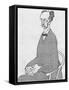 Caricature of Richard Strauss-Olaf Gulbransson-Framed Stretched Canvas