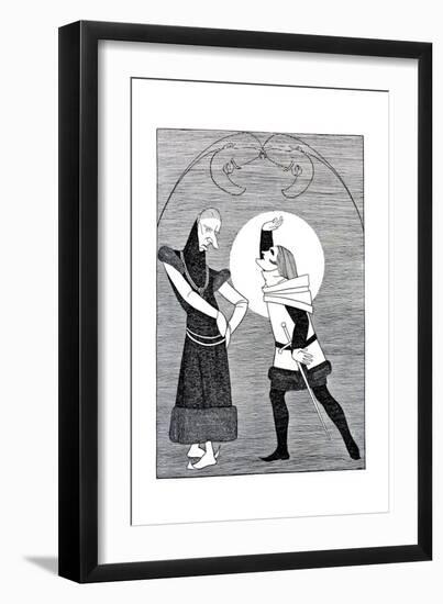 Caricature of Sybil Thorndike and Ernest Thesiger Performing-null-Framed Giclee Print