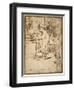 Caricature of the Aldobrandini Theologian, with a Female Dwarf Holding Her Dog-Domenichino-Framed Giclee Print