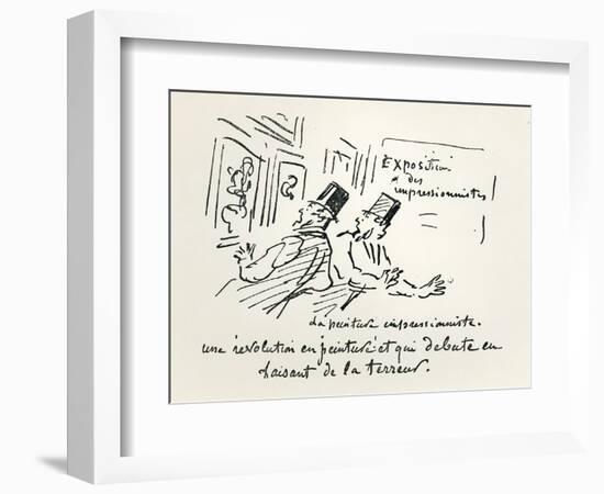 Caricature of the First Impressionist Exhibition in Paris, Revolution in Painting!-Cham-Framed Giclee Print