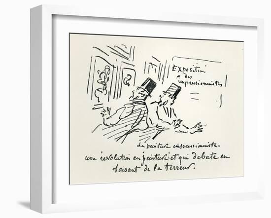 Caricature of the First Impressionist Exhibition in Paris, Revolution in Painting!-Cham-Framed Giclee Print