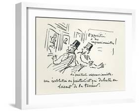 Caricature of the First Impressionist Exhibition in Paris, Revolution in Painting!-Cham-Framed Giclee Print