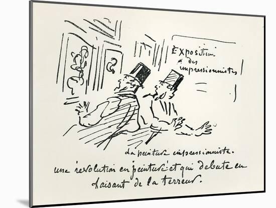 Caricature of the First Impressionist Exhibition in Paris, Revolution in Painting!-Cham-Mounted Giclee Print