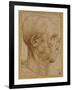 Caricature of the Head of an Old Man, in Profile to the Right, c.1507-Leonardo da Vinci-Framed Giclee Print