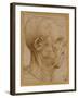 Caricature of the Head of an Old Man, in Profile to the Right, c.1507-Leonardo da Vinci-Framed Giclee Print