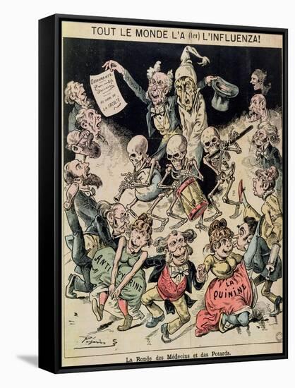 Caricature of the Influenza Epidemic of 1820, circa 1889-Pepin-Framed Stretched Canvas