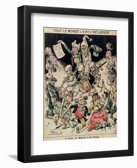 Caricature of the Influenza Epidemic of 1820, circa 1889-Pepin-Framed Giclee Print