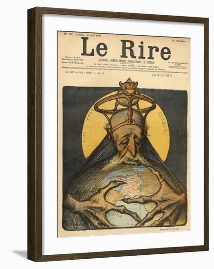 Caricature of the Rothschild Family, from the Front Cover of 'Le Rire', 16th April 1898-Charles Leandre-Framed Giclee Print