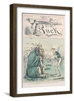 Caricature of Uncle Sam and Sitting Bull-null-Framed Giclee Print