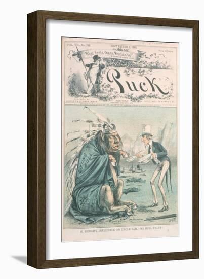 Caricature of Uncle Sam and Sitting Bull-null-Framed Giclee Print